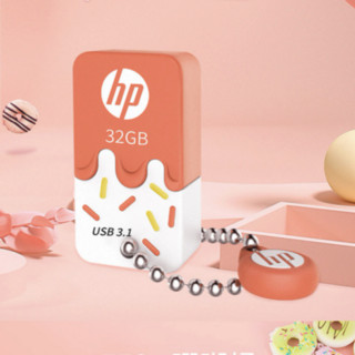 HP 惠普 X778 USB 3.1 U盘 珊瑚橘 32GB USB-A
