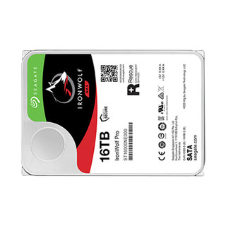 SEAGATE 希捷 酷狼IronWolf Pro系列 3.5英寸 NAS硬盘 16TB (7200rpm、CMR) ST16000NE0000