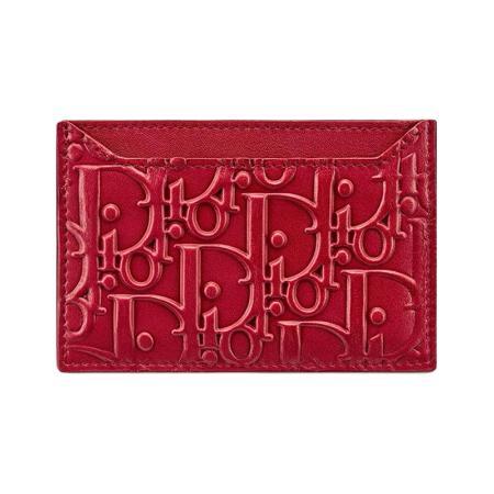 Dior 迪奥 Oblique 女士牛皮革卡包 S5427CWSO_M52R 红色 小号