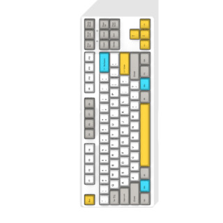 GANSS 迦斯 GS87-C 87键 有线机械键盘 白色靓金石 Cherry静音红轴 无光