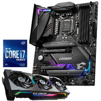 MSI 微星 MPG系列 Z490 GAMING CARBON WiFi ATX主板（intel LGA1200、Z490）+英特尔 酷睿i7-10700KF CPU套装+超龙GeForce RTX 3090 SUPRIM X 24G 显卡套装