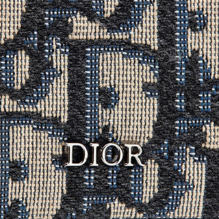 Dior 迪奥 Oblique 男女款双折卡夹 2ESCH138YSE_H05E 黑米色