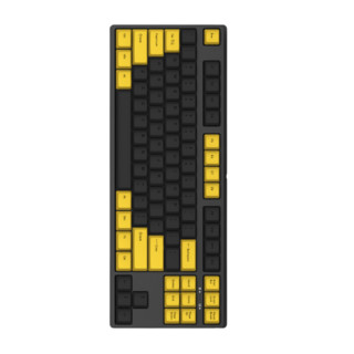 GANSS 迦斯 GS87-C 87键 有线机械键盘 黑色墨金石 Cherry茶轴 无光