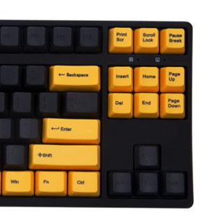 GANSS 迦斯 GS87-C 87键 有线机械键盘 黑色墨金石 Cherry茶轴 无光