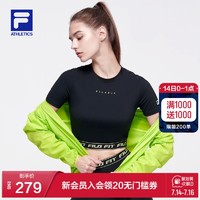 FILA 斐乐 ATHLETICS 斐乐女士短袖T恤2021夏季新款短款运动紧身上衣