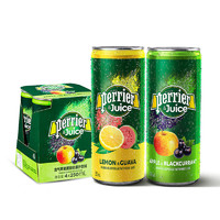 perrier 巴黎水 柠檬番石榴/苹果黑加仑含气果汁饮料 250ml*6罐