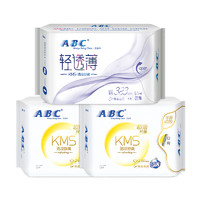 ABC KMS轻透薄日夜卫生巾组合套装 19片装(日用24cm*8片*2+夜用32.3cm*3片)