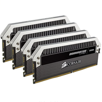 USCORSAIR 美商海盗船 Dominator Platinum系列 DDR4 3000MHz 台式机内存 黑色 16GB 4GB*4 ‎CMD16GX4M4B3000C15
