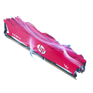 HP 惠普 V6 DDR4 2666MHz 台式机内存 红色 8GB