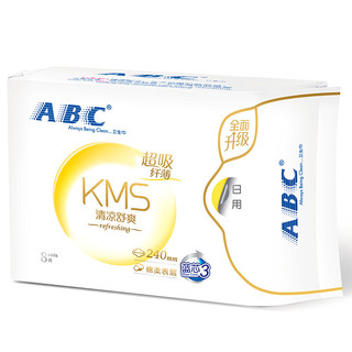 ABC 日用卫生巾组合 姨妈巾套装KMS纤薄棉柔清新舒适240mm*24片