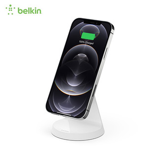 belkin 贝尔金 苹果无线充电器 iPhone手机充电支架 MagSafe磁吸充电 立式桌面手机支架 WIB003白