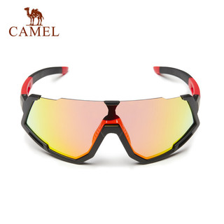 CAMEL 骆驼 运动太阳眼镜徒步山地自行车骑行防风眼镜运动滑雪 LTA1S3PT103，炫彩红