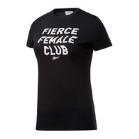 Reebok 锐步 Training Fierce 女子运动T恤 FK6729 黑色/白色 M