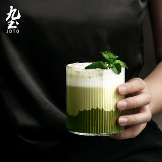 日式手工玻璃杯耐热条纹水杯子咖啡杯泡茶杯啤酒杯果汁杯女家用小