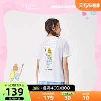 SKECHERS 斯凯奇 Skechers斯凯奇爱丽丝联名系列2021夏季新款女子短袖T恤卡通上衣