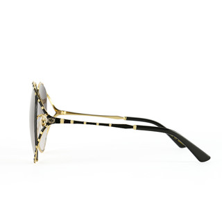 GUCCI 古驰 女士太阳镜 GG0595S 012 金色镜框灰色镜片 64mm