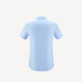 HLA 海澜之家 男士短袖衬衫 HNCHD2R002A 浅蓝条纹 43