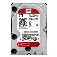 Western Digital 西部数据 红盘Pro系列 3.5英寸 NAS硬盘 2TB（CMR、7200rpm、64MB）WD2002FFSX