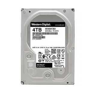 西部数据 黑盘系列 3.5英寸 台式机硬盘 4TB（CMR、7200rpm、256MB）WD4005FZBX