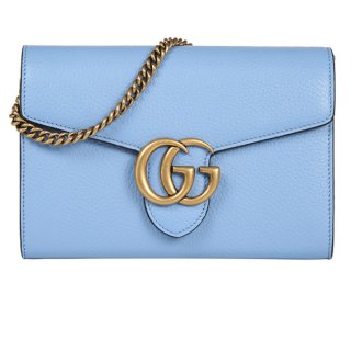 gucci古驰ggmarmont系列女士单肩包401232a7m0t天蓝色中号
