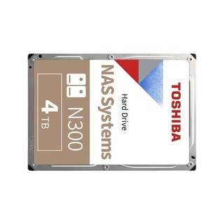 TOSHIBA 东芝 N300 3.5英寸 NAS硬盘 4TB（SMR、7200rpm、128MB）HDWN180