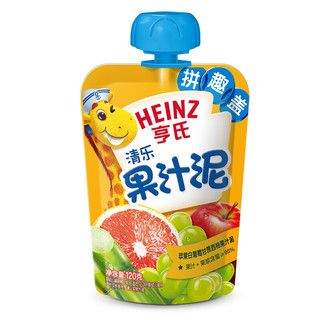 Heinz 亨氏 乐维滋系列 果泥 3段 苹果白葡萄甘蔗西柚味 120g