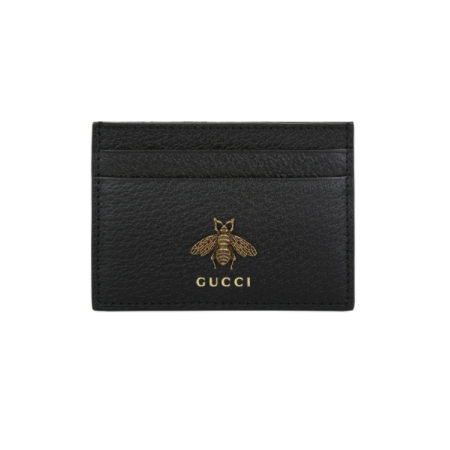 GUCCI 古驰 Animalier系列 男士皮革卡片夹 523685 DJ20T 1000  黑色