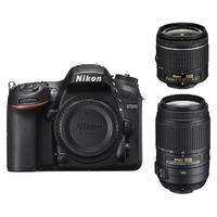 Nikon 尼康 D7200 APS-C画幅 数码单反相机 黑色 AF-P DX 18-55mm F3.5 G VR 变焦镜头+DX 55-300mm F4.5 G VR 长焦变焦镜头 双镜头套机