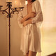 莫代尔 情人节礼物性感睡衣网纱法式蕾丝长袖浴袍透视系带纯色睡裙女