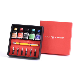 Campo Marzio 凯博 钢笔 淡黄色 F尖 礼盒装 5瓶墨水+6支笔尖