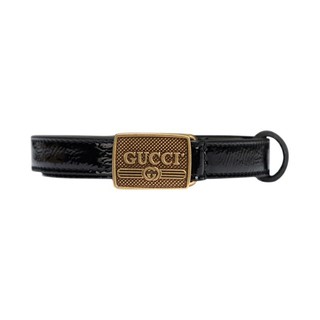 GUCCI 古驰 男女款牛皮板扣腰带 524121 OP50T 1000 黑色