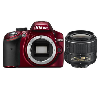 Nikon 尼康 D3200 APS-C画幅 数码单反相机 红色 AF-S DX 18-55mm F3.5 变焦镜头 单镜头套机