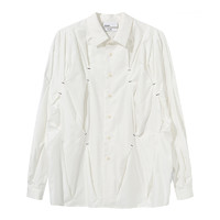 ATTEMPT 男士褶皱长袖衬衫 SHI02 白色 L