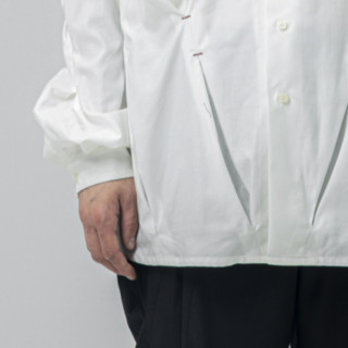 ATTEMPT 男士褶皱长袖衬衫 SHI02 白色 M
