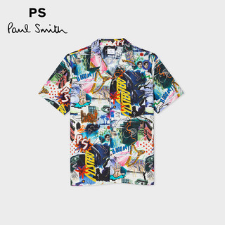 PS Paul Smith男士Pulp漫画图案印花短袖衬衫2021夏季新品