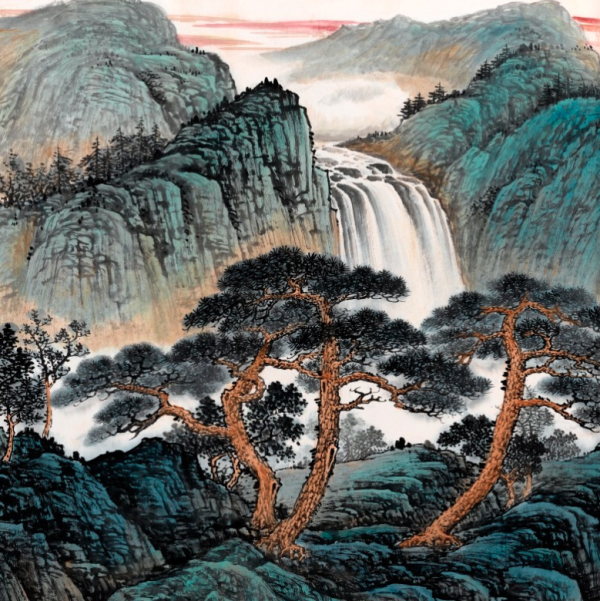 hongyan泓砚吴广国画山水画锦绣神州万象生215x65cm宣纸实木外框有机