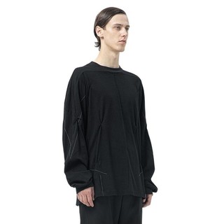 ATTEMPT 男女款圆领长袖T恤 TEE02 黑色 XL