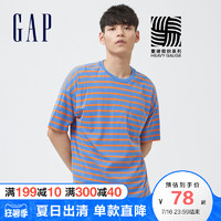 Gap 盖璞 男装纯棉短袖T恤735902 2021夏季新款宽松上衣男