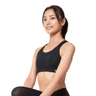 【王牌爆款】高强度运动内衣女透气防震背心式健身瑜伽文胸 75D 黑色