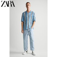 ZARA 04420258402 男装直筒古巴领衬衫