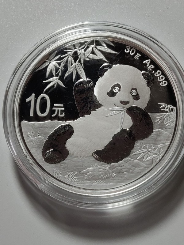 2020年30克熊猫银币 全新 30克 40毫米 面值 10元