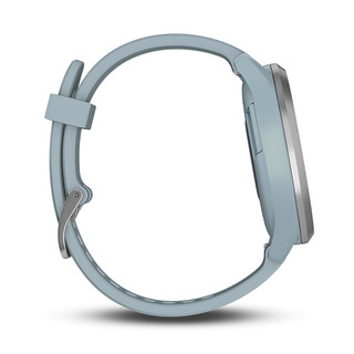 GARMIN 佳明 vivomove HR 智能手表 43mm 运动版 流光银 浅蓝色硅胶表带（心率）