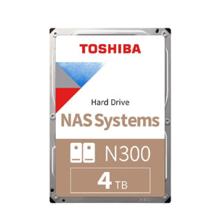 TOSHIBA 东芝 N300系列 3.5英寸 企业级硬盘 4TB (CMR、7200rpm、128MB)HDWN180