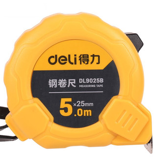 deli 得力 DL9025B 高精度钢卷尺 5m*25mm