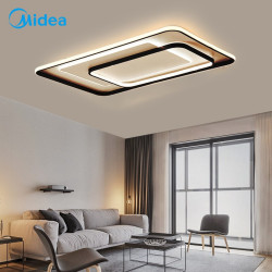 Midea 美的 客厅吸顶灯具led北欧创意后现代大气简约线条灯120瓦长方形卧室灯三档调光 MXD120-M/K-F95