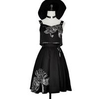 Princess Chronicles Lolita洛丽塔 哥特风 鱼骨之恋 女士暗黑SK半裙 黑色 S