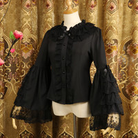 Princess tailor 公主的裁缝 Lolita洛丽塔 女士长袖衬衣 黑色 S