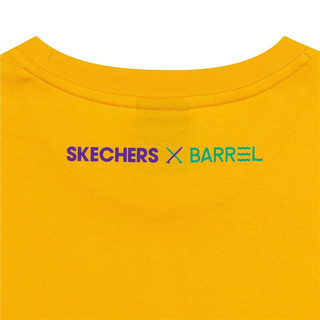 SKECHERS 斯凯奇 Barrel联名款 女子运动T恤 L320W252/001N 金黄色 L