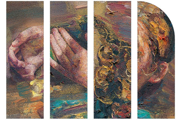 雅昌 燕娅娅 欧式人物油画《小热巴》90×70cm 油画布 典雅栗