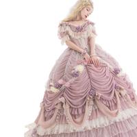 Henrietta 亨利艾塔 Lolita洛丽塔 花嫁 玫瑰陛下 女士OP有袖连衣裙3件套 粉紫色 1码